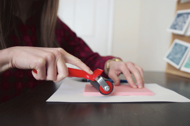 use a brayer to transfer your design